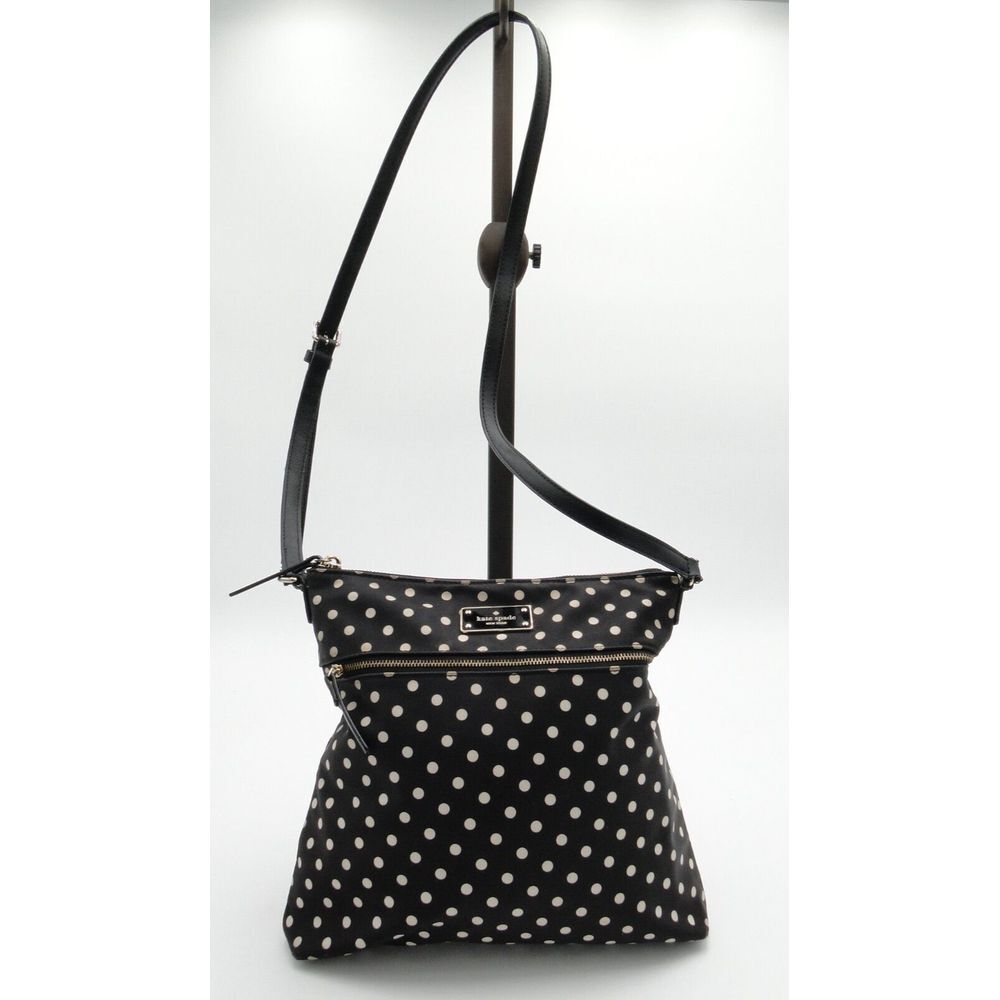 Kate Spade Black Polka Dot Messenger Bag Messenger Bag Pre-owned‎